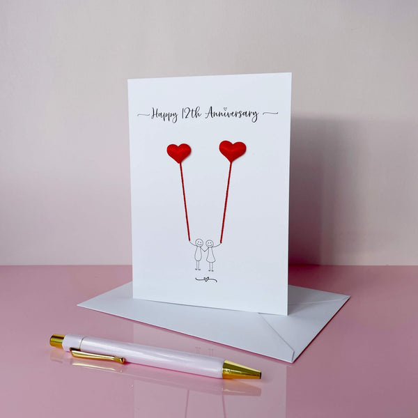 12th anniversary card - Silk anniversary
