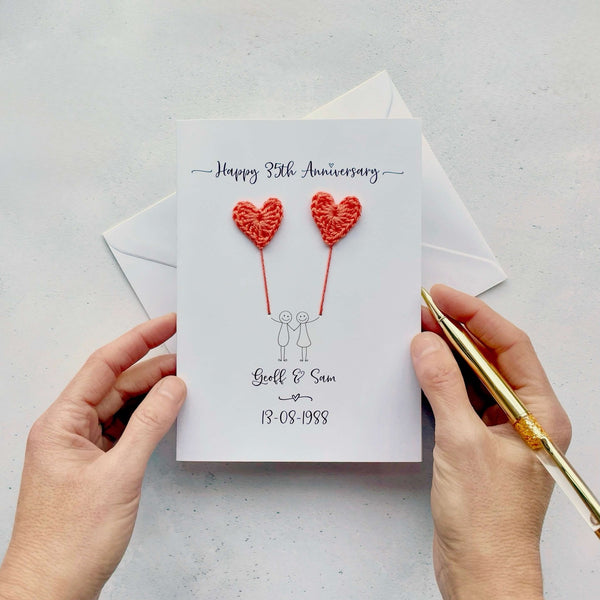 35th anniversary card - Coral anniversary