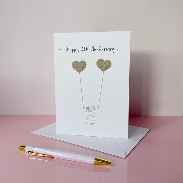 4th anniversary card - Linen anniversary