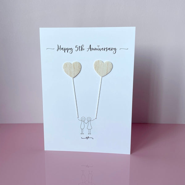 5th anniversary card - Wood anniversary
