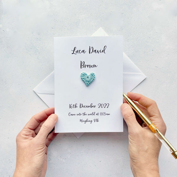 Personalised new baby card