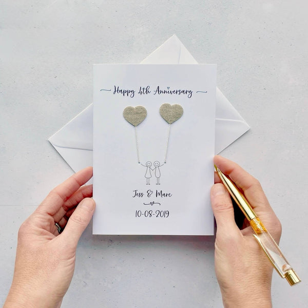 4th anniversary card - Linen anniversary