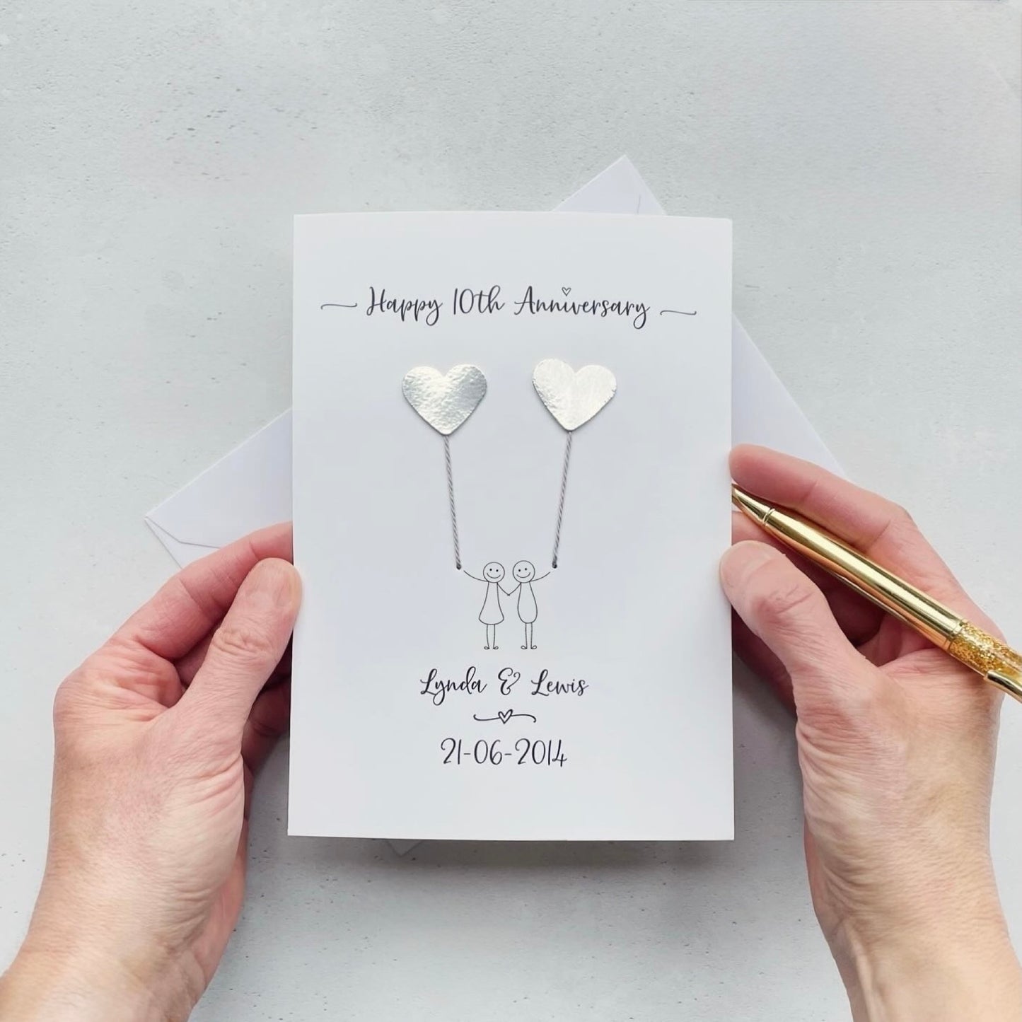 10th anniversary card - Tin Aluminium anniversary