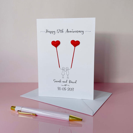 12th anniversary card - Silk anniversary