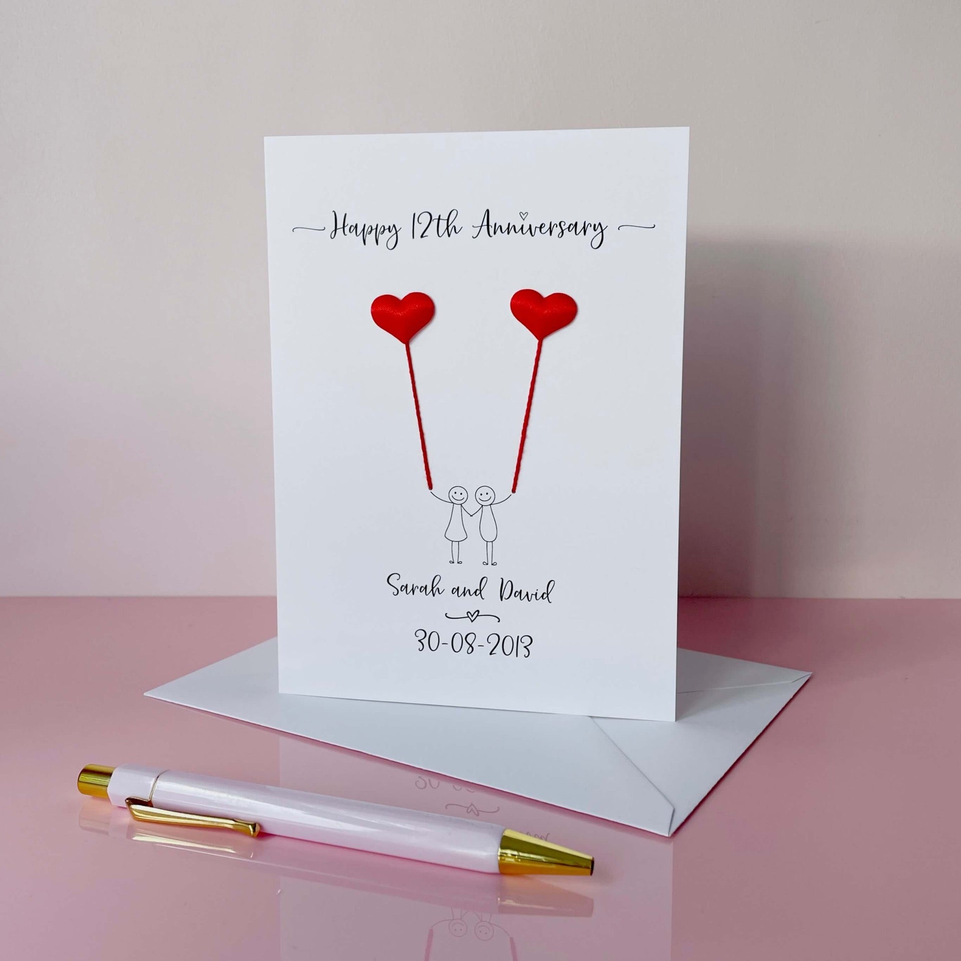 12th anniversary card - Silk anniversary