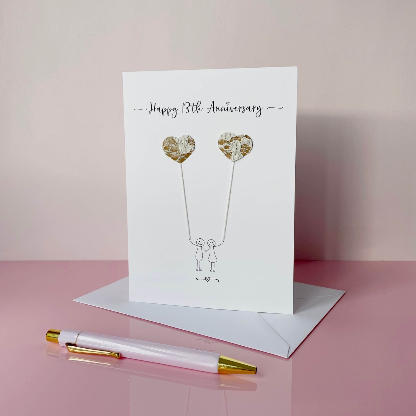 13th anniversary card - Lace anniversary