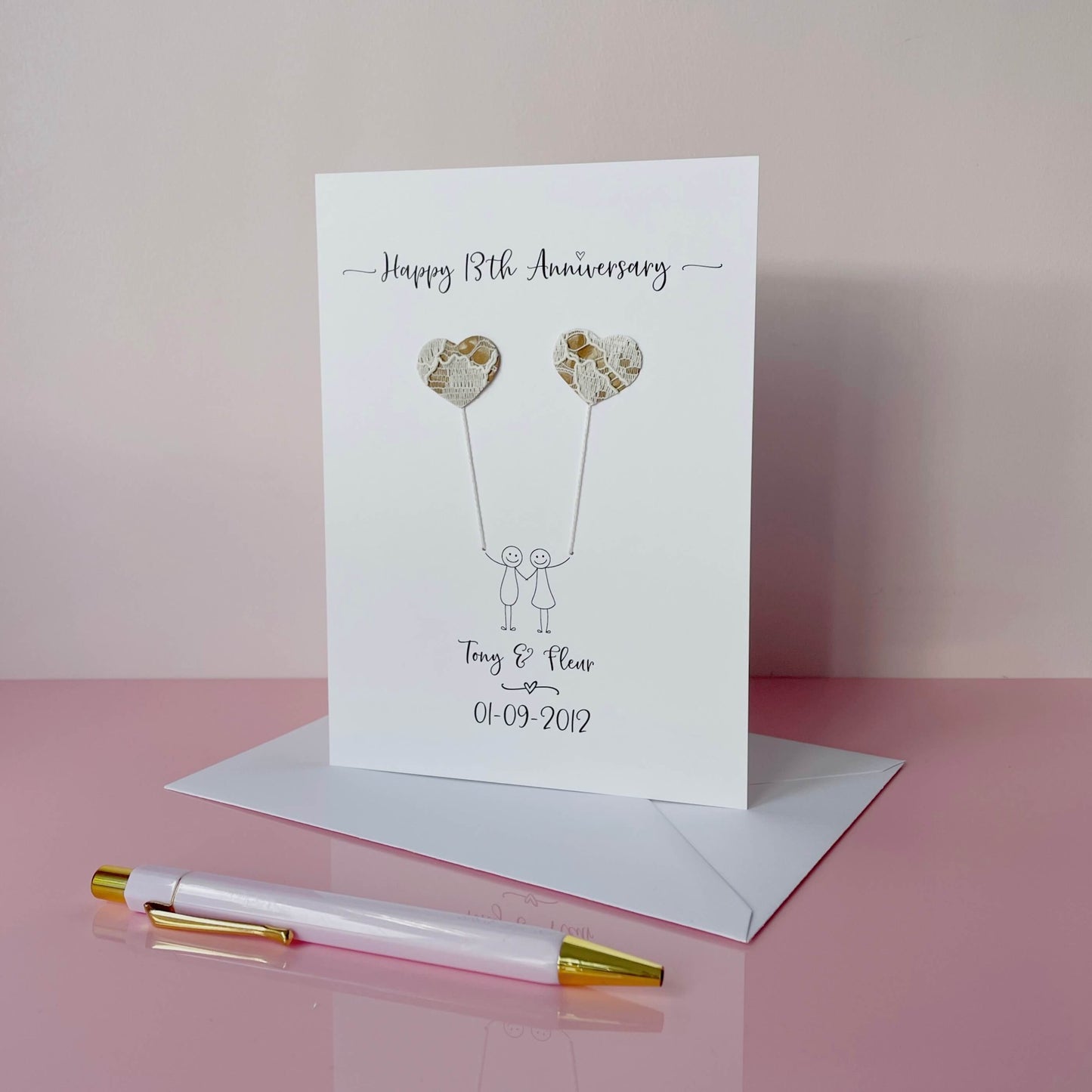 13th anniversary card - Lace anniversary