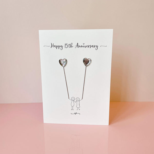 15th wedding anniversary card (Crystal anniversary)