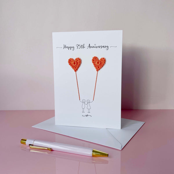 35th anniversary card - Coral anniversary