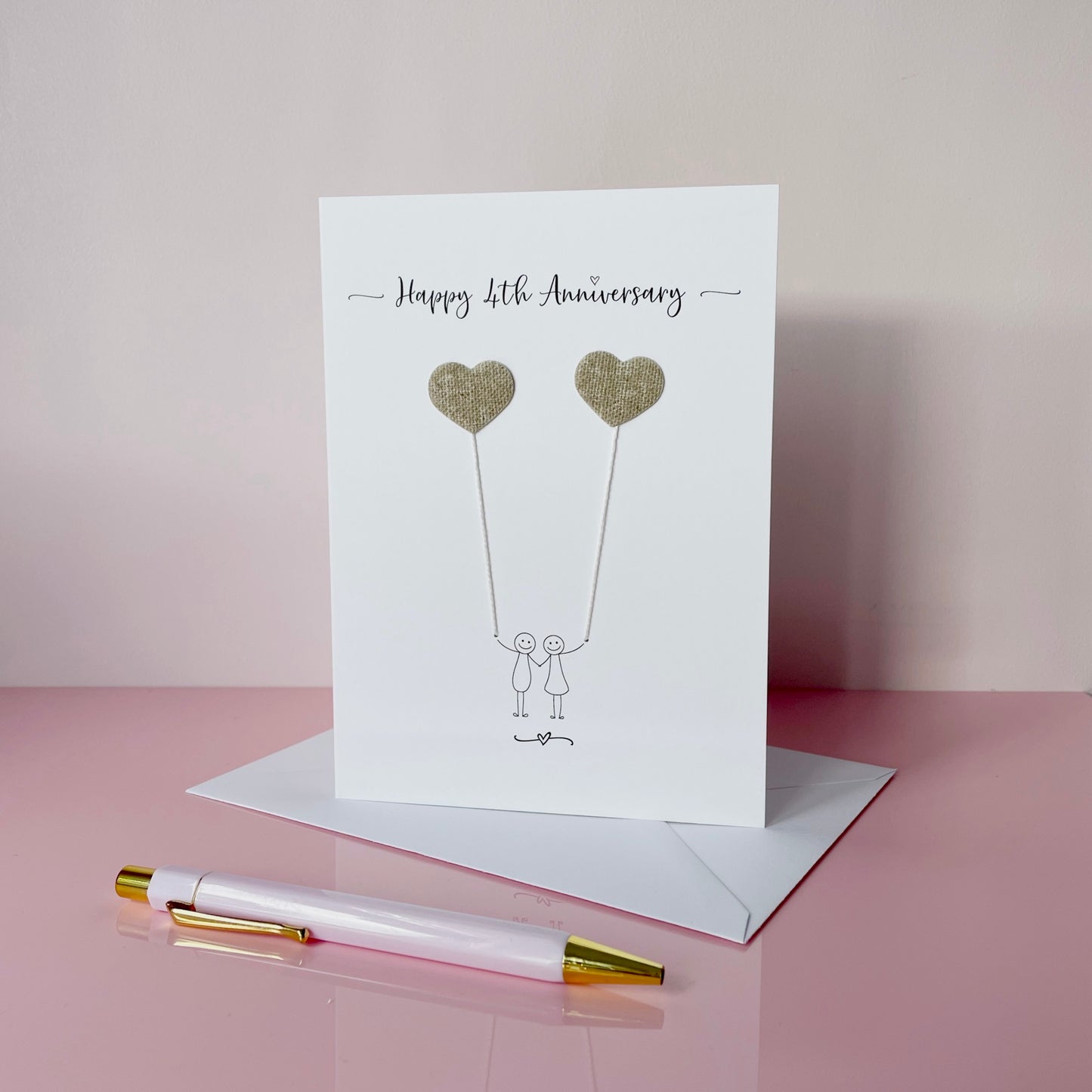 4th anniversary card - Linen anniversary