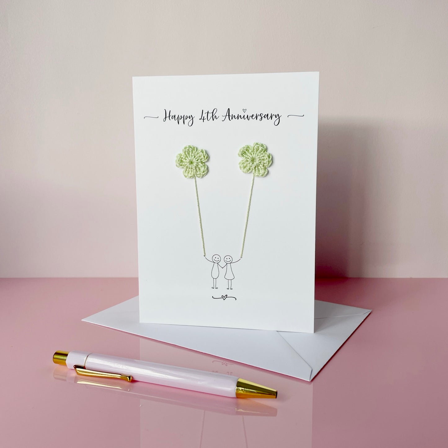 4th anniversary card - Flower anniversary