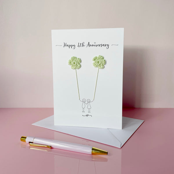 4th anniversary card - Flower anniversary
