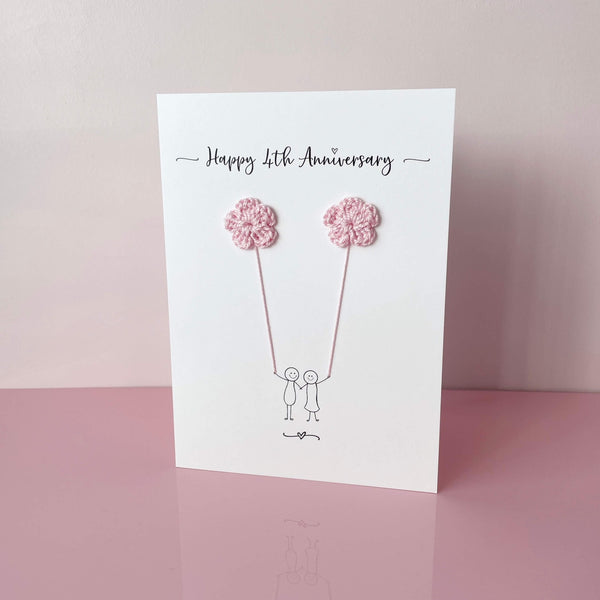 Personalised 4th anniversary card (Flower anniversary)