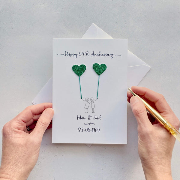 55th anniversary card - Emerald anniversary