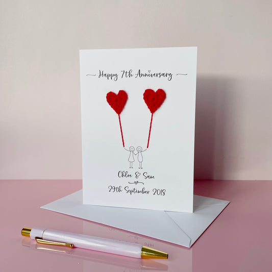 7th anniversary card - Wool anniversary