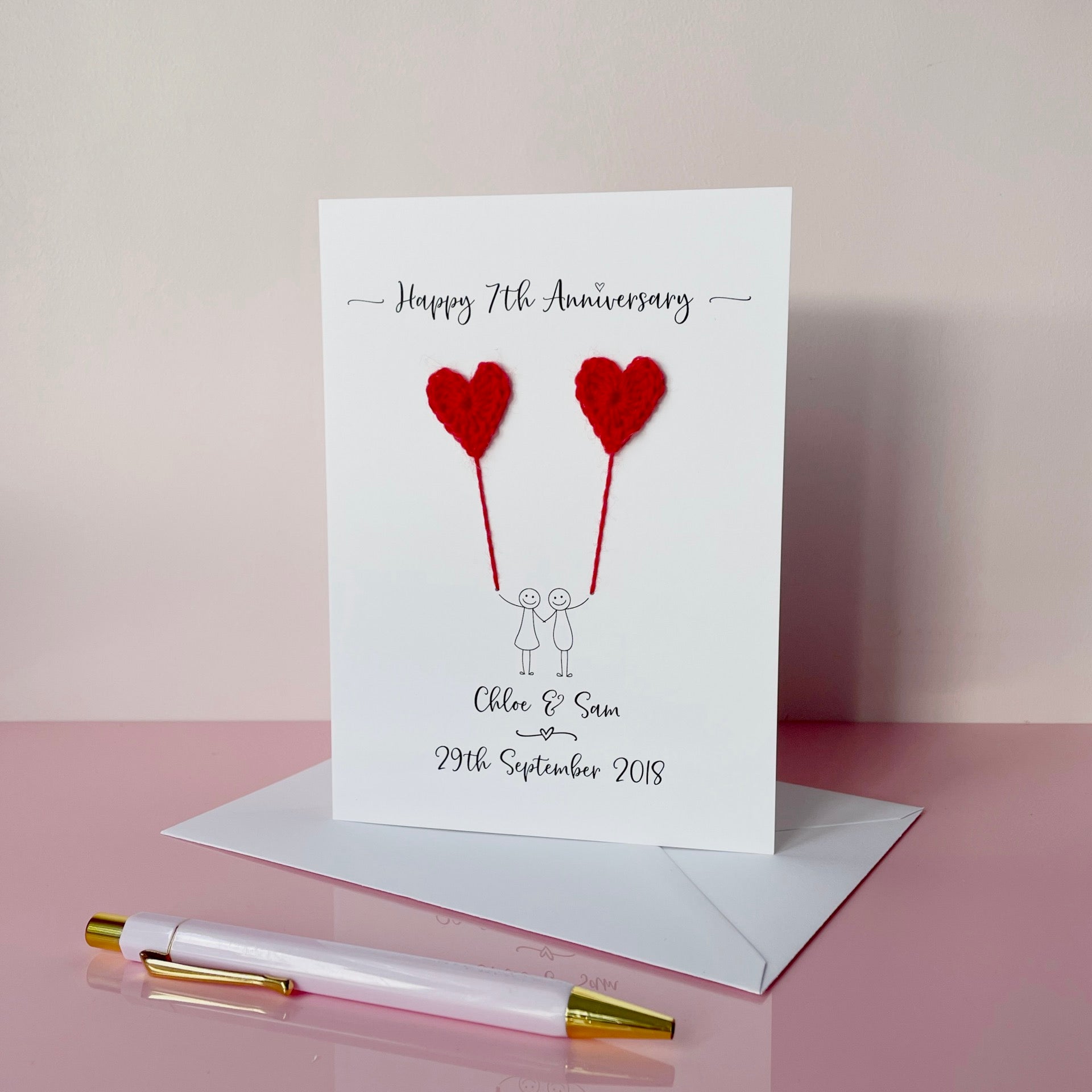 7th anniversary card - Wool anniversary