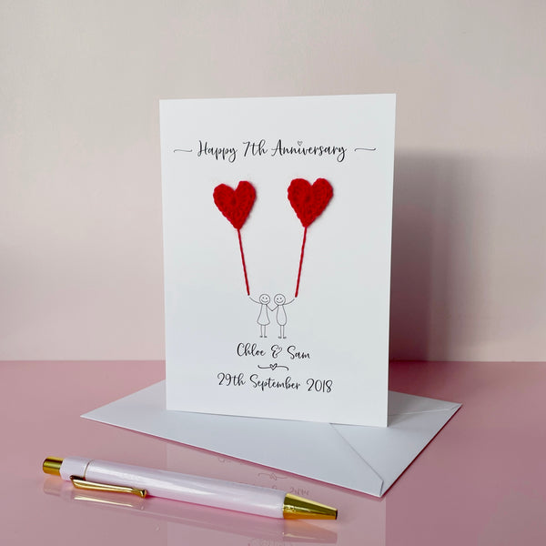 7th anniversary card - Wool anniversary