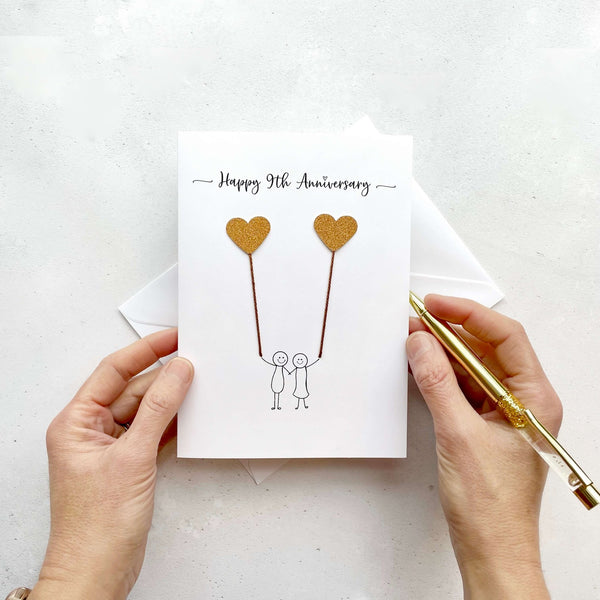 9th wedding anniversary card (Copper anniversary)