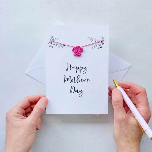 Mother's Day crochet flower card
