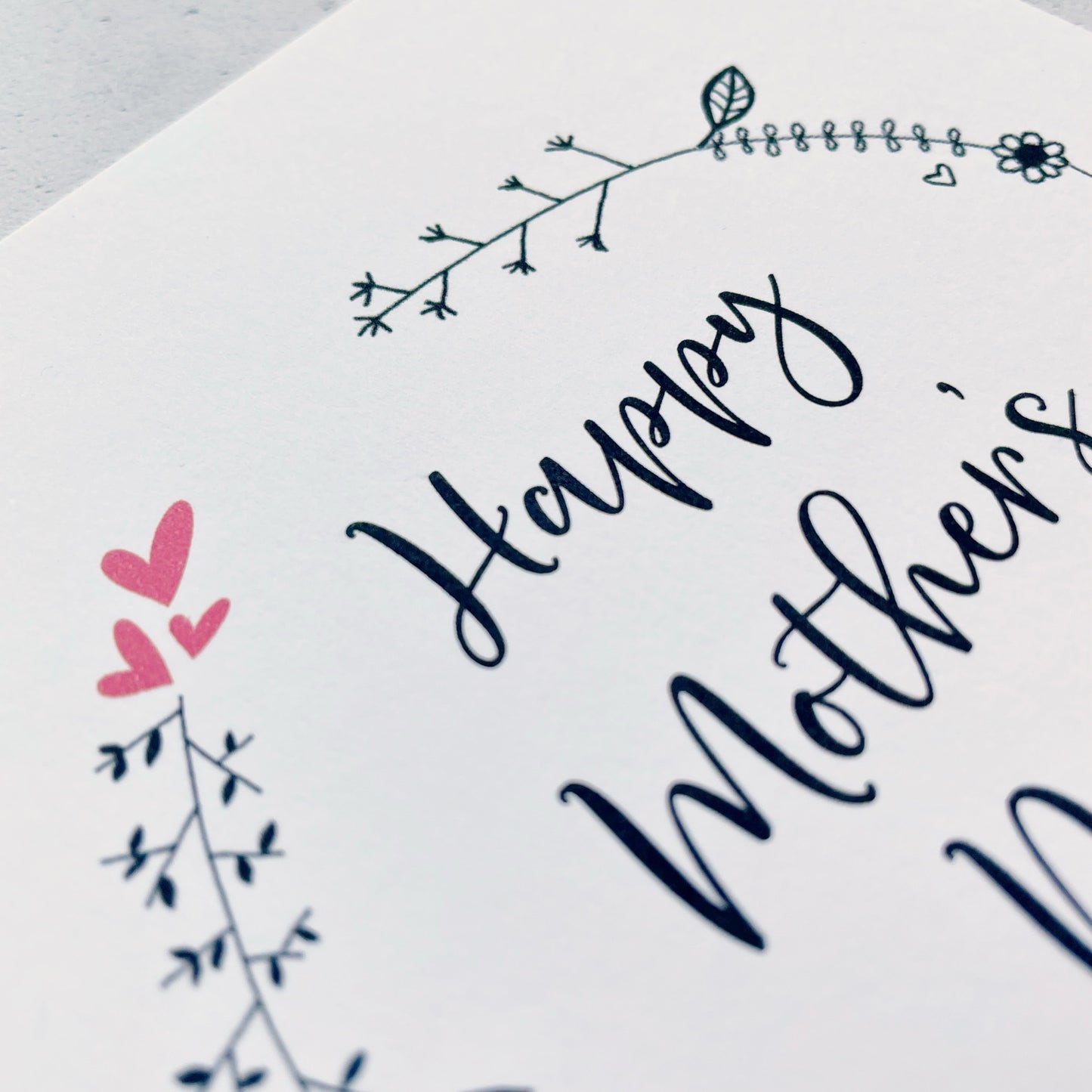 Mother's day card - floral wreath design