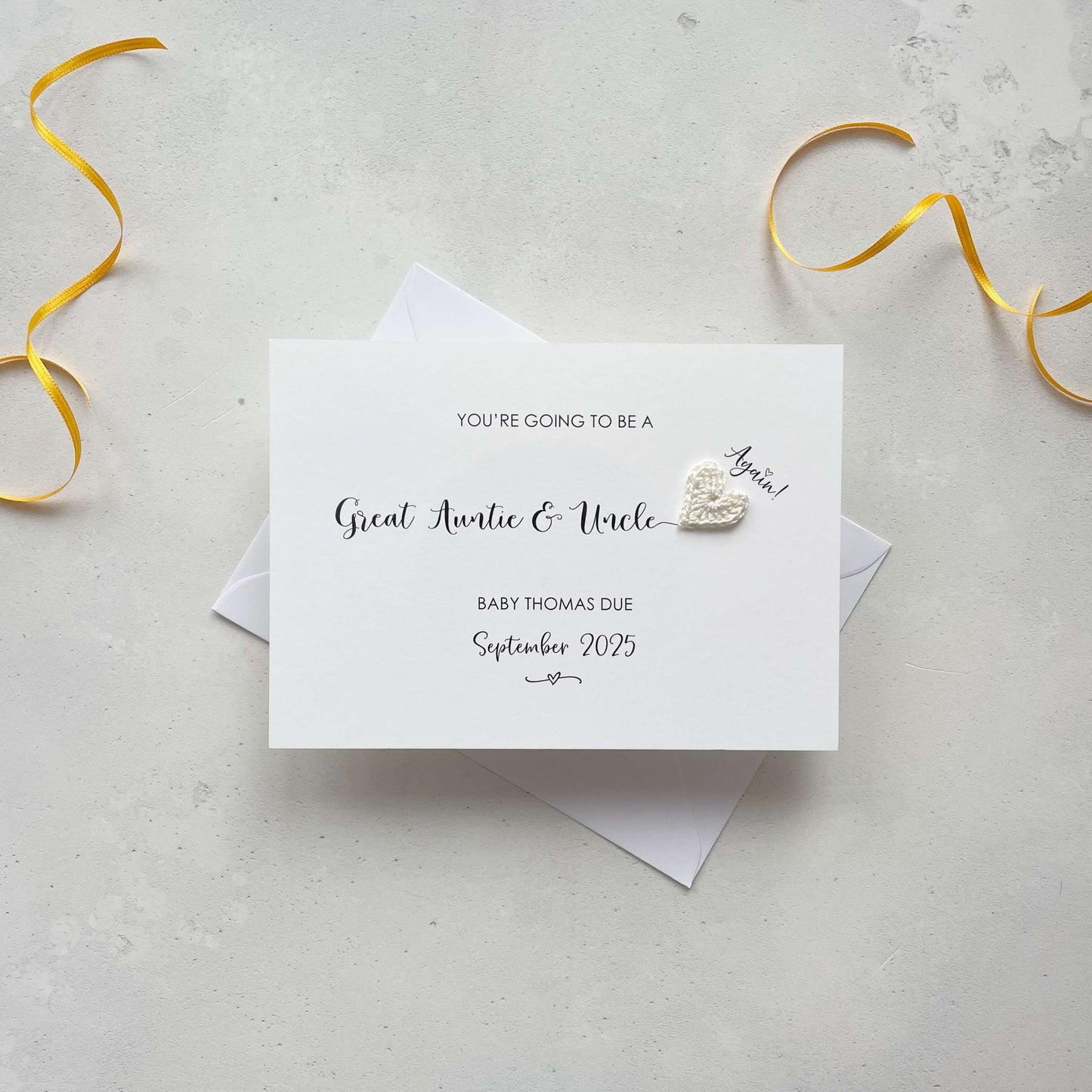 Going to be a Great Auntie & Uncle card