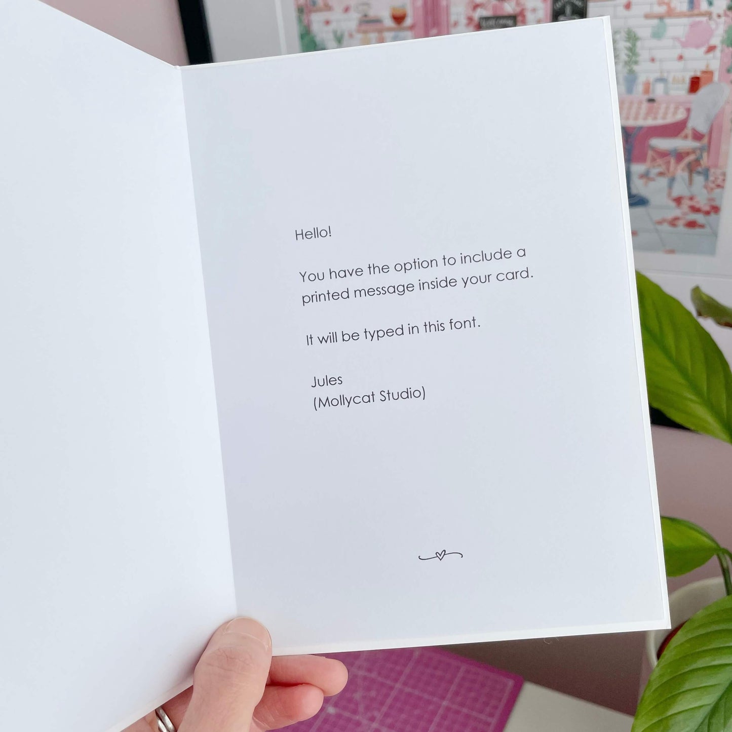 Simple Father's Day card with crochet hearts