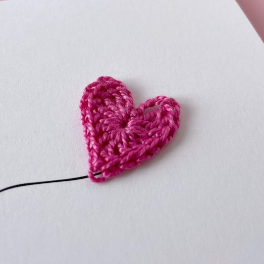 Mother's Day crochet heart card