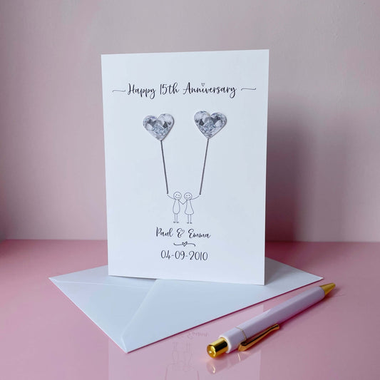 15th anniversary card - Crystal anniversary