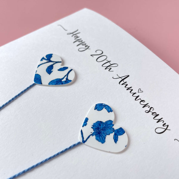 Personalised 20th anniversary card (China wedding anniversary)
