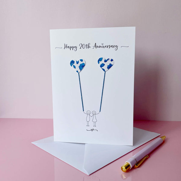 Personalised 20th anniversary card (China wedding anniversary)