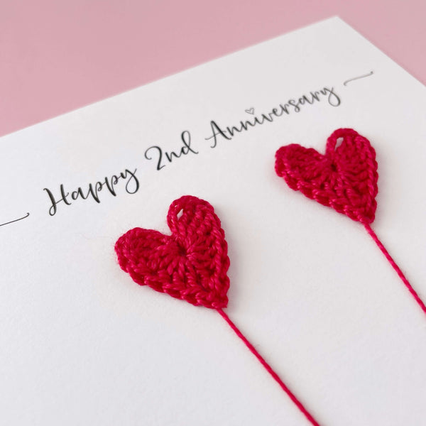 Personalised 2nd anniversary card (Cotton wedding anniversary)