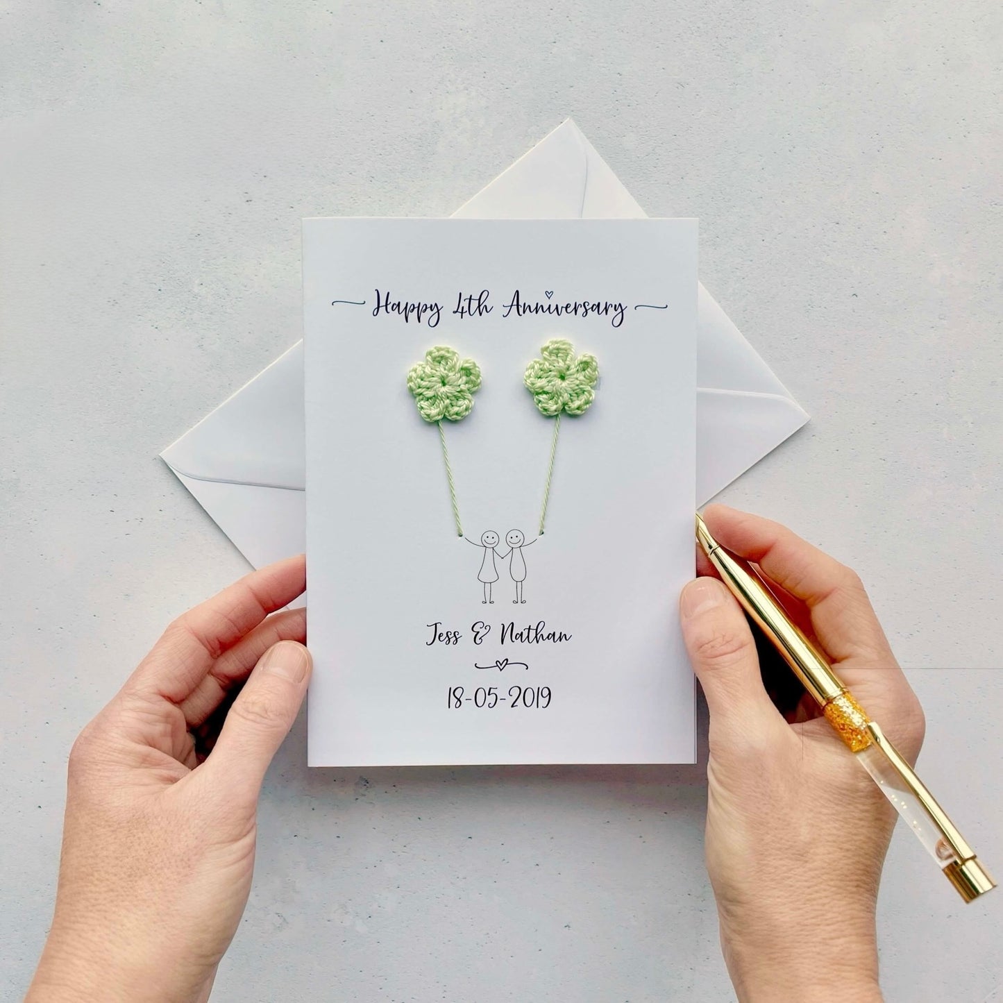 4th anniversary card - Flower anniversary