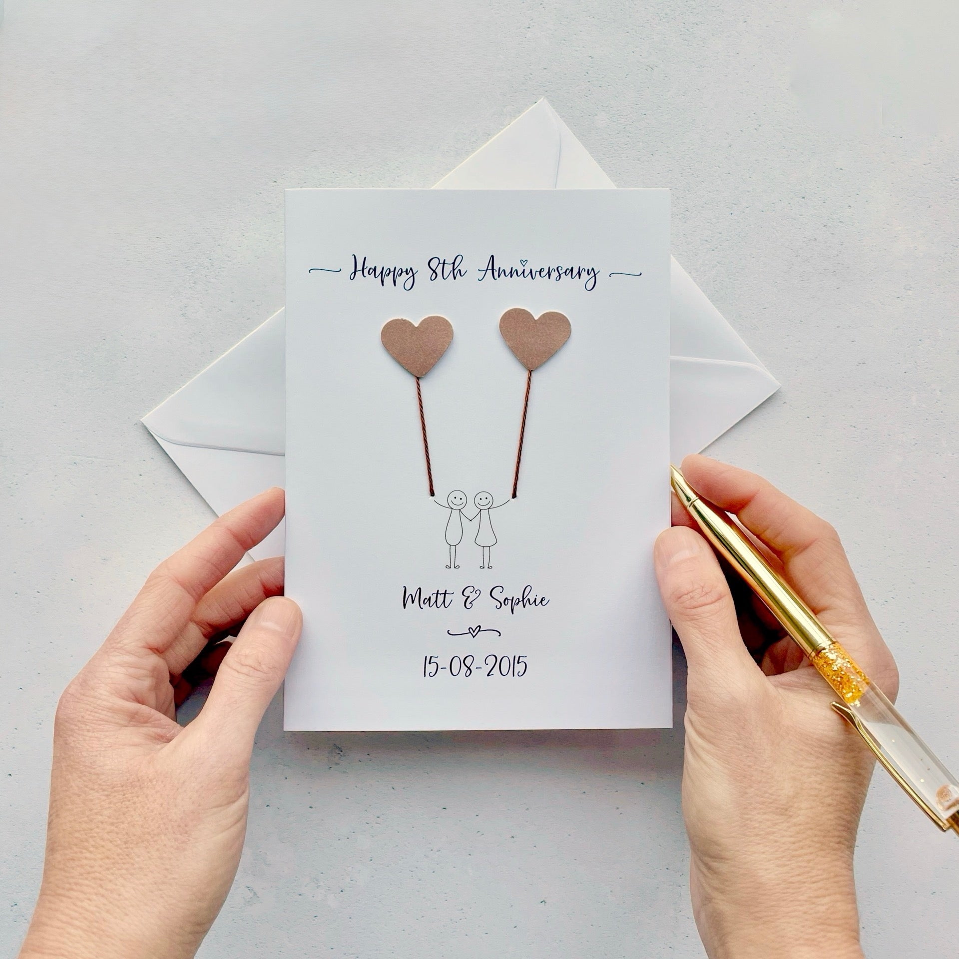 8th anniversary card - Bronze Anniversary – Mollycat Studio