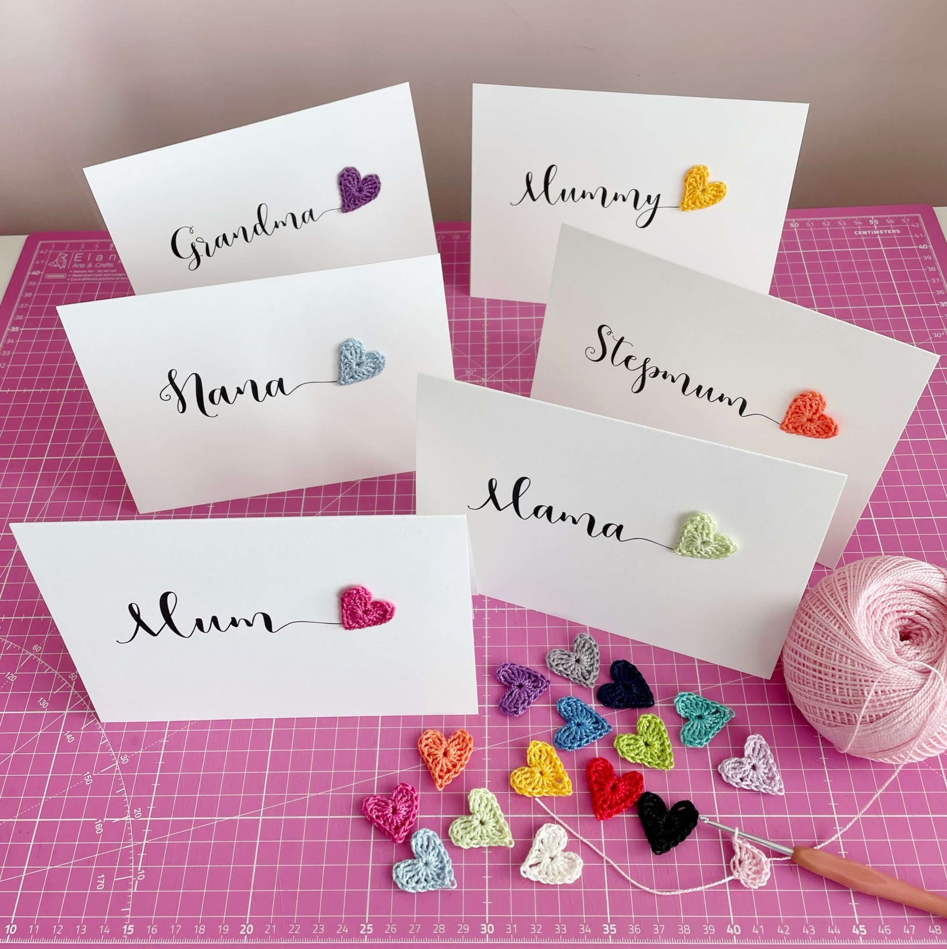 Mother's Day crochet heart card – Mollycat Studio