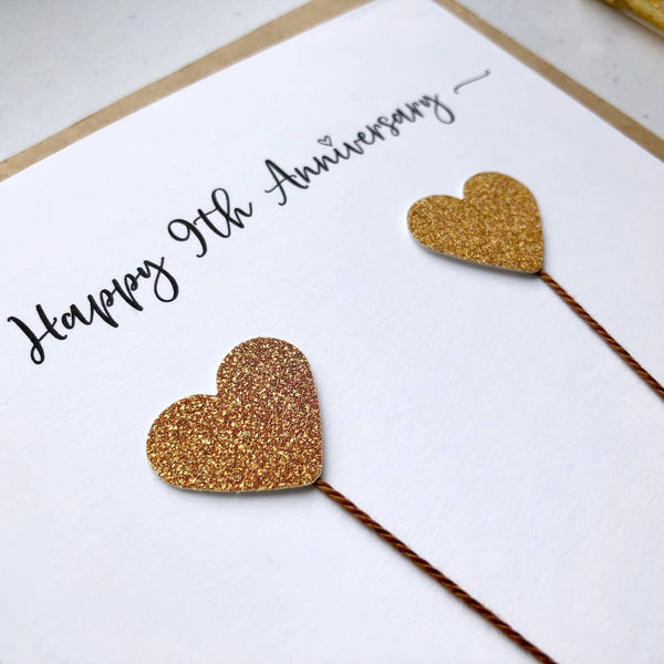 9th wedding anniversary card (Copper anniversary)
